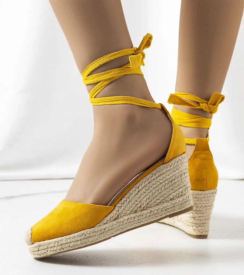 Espadrile galbene cu tocuri Tyler