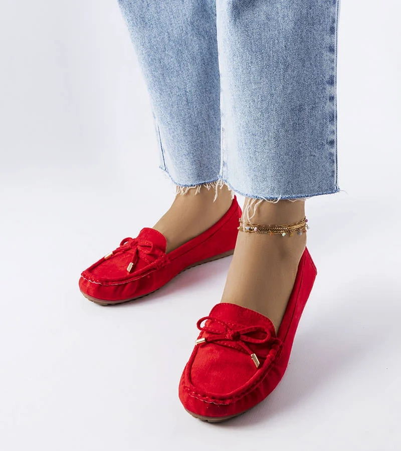 Mocasini roșii cu fundiță de Grasselli