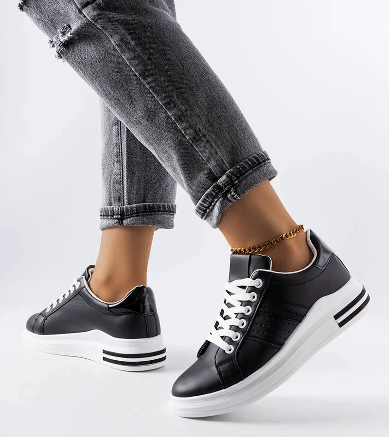 Lanoie adidași negri cu platformă