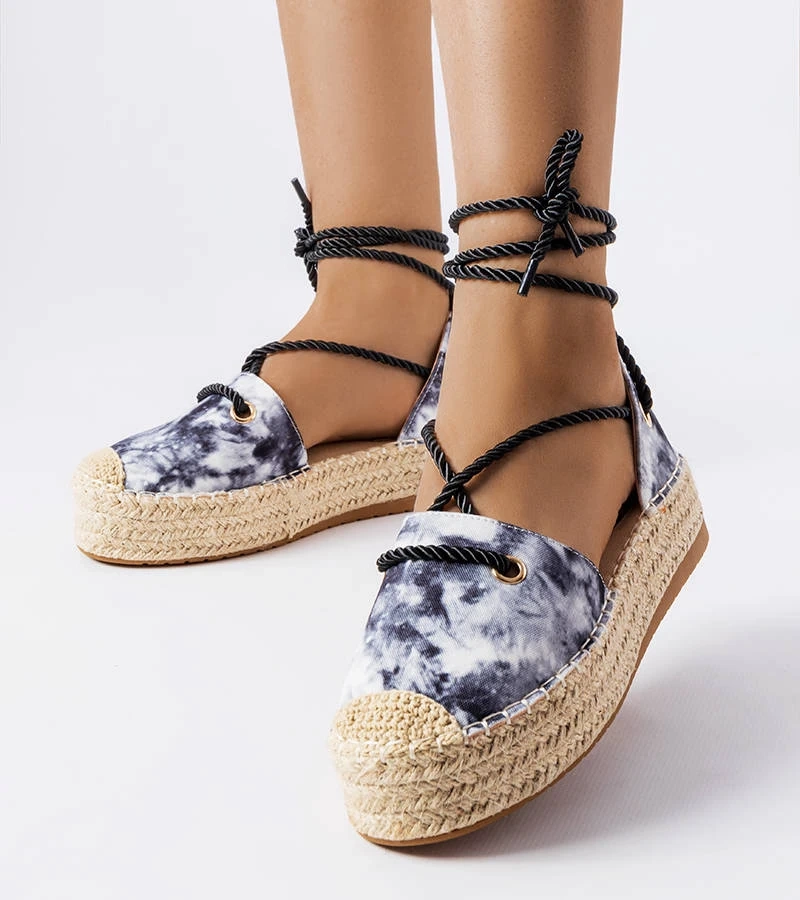 Espadrile negre cu platformă legată de Duffet