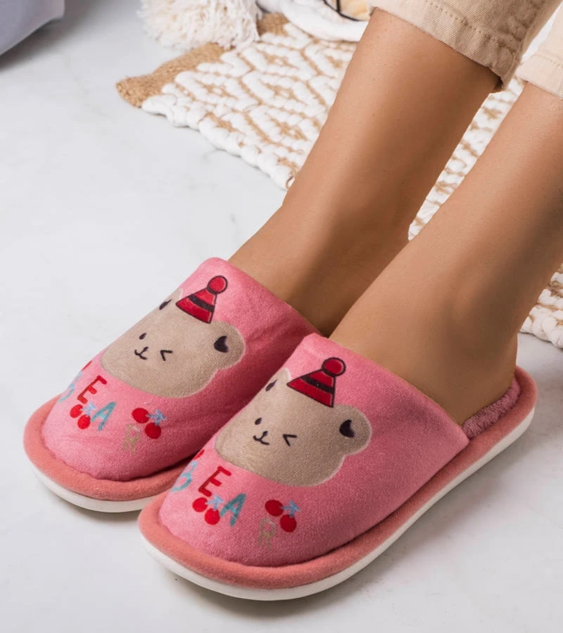 Papuci roz moale Bear roz