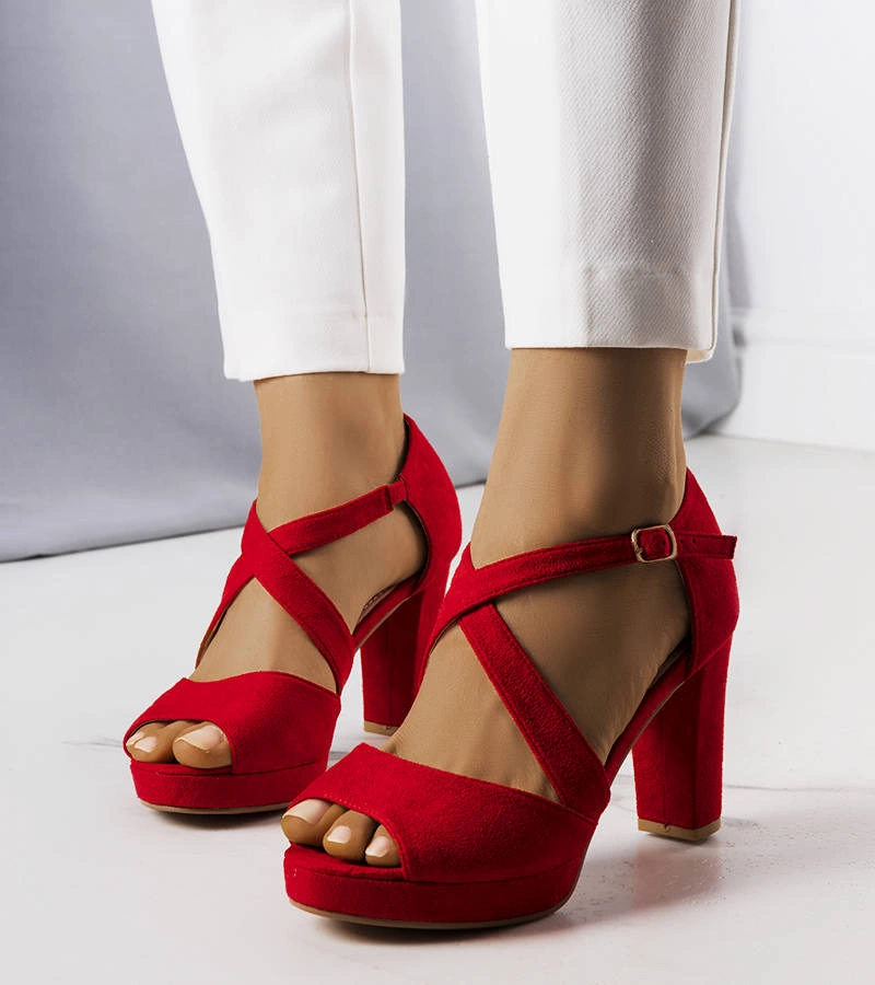 Sandale roșii Artemi stiletto