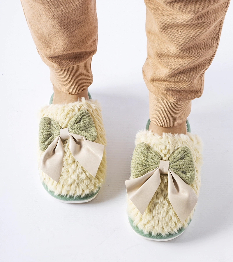 Papuci verzi cu funde elegante Macaria