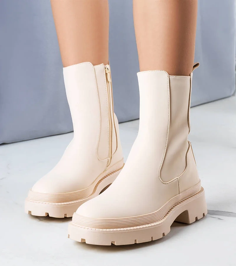 Cizme izolate Coletta bej mat