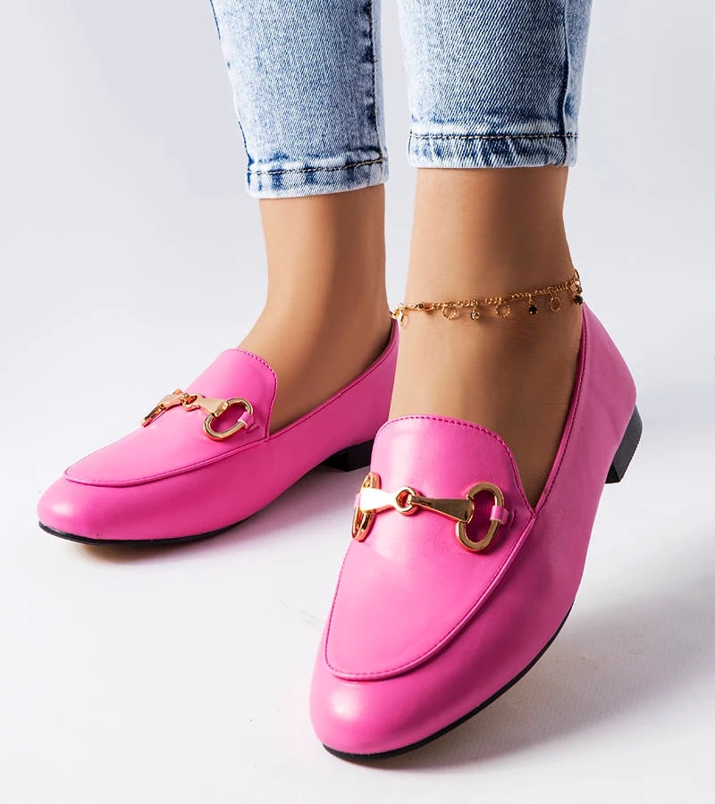 Mocasini roz cu cataramă Philip