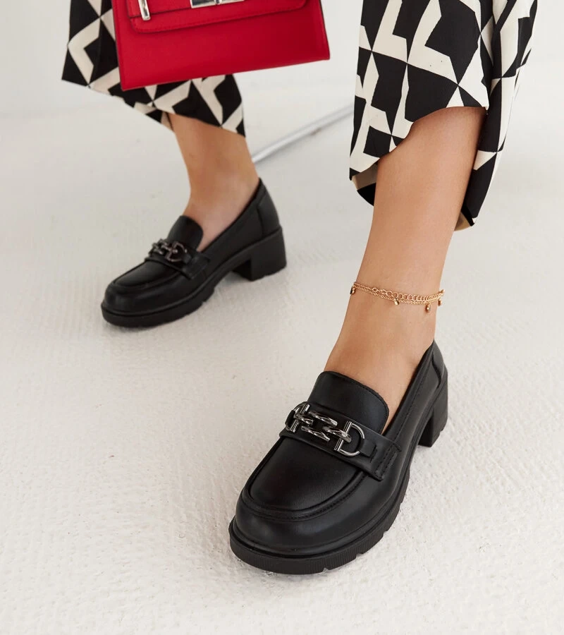 Mocasini Lyyli din piele ecologică neagră