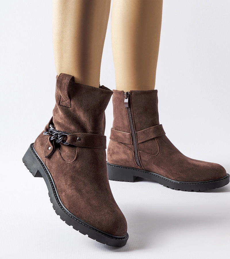 Cizme maro din piele ecologică Valente