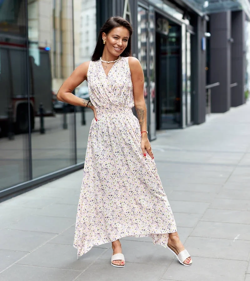 Rochie roz cu flori Alpicella