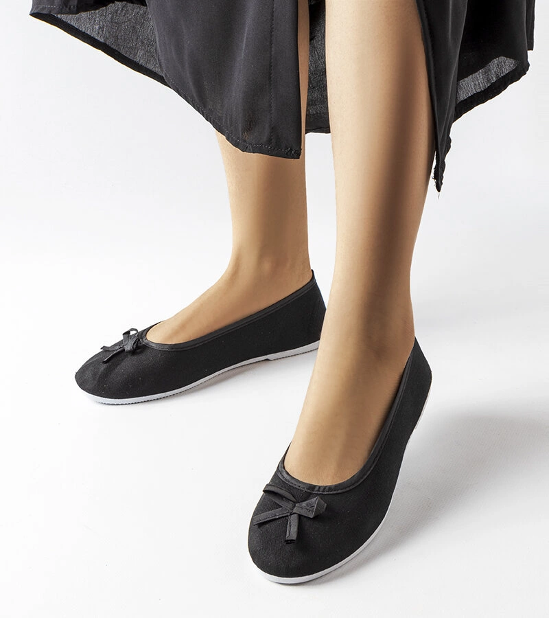 Balerini negri din material textil de la Gendron