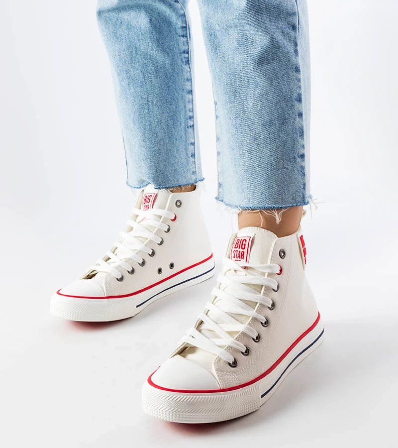 Pantofi de sport cu gleznă Big Star albi JJ274132