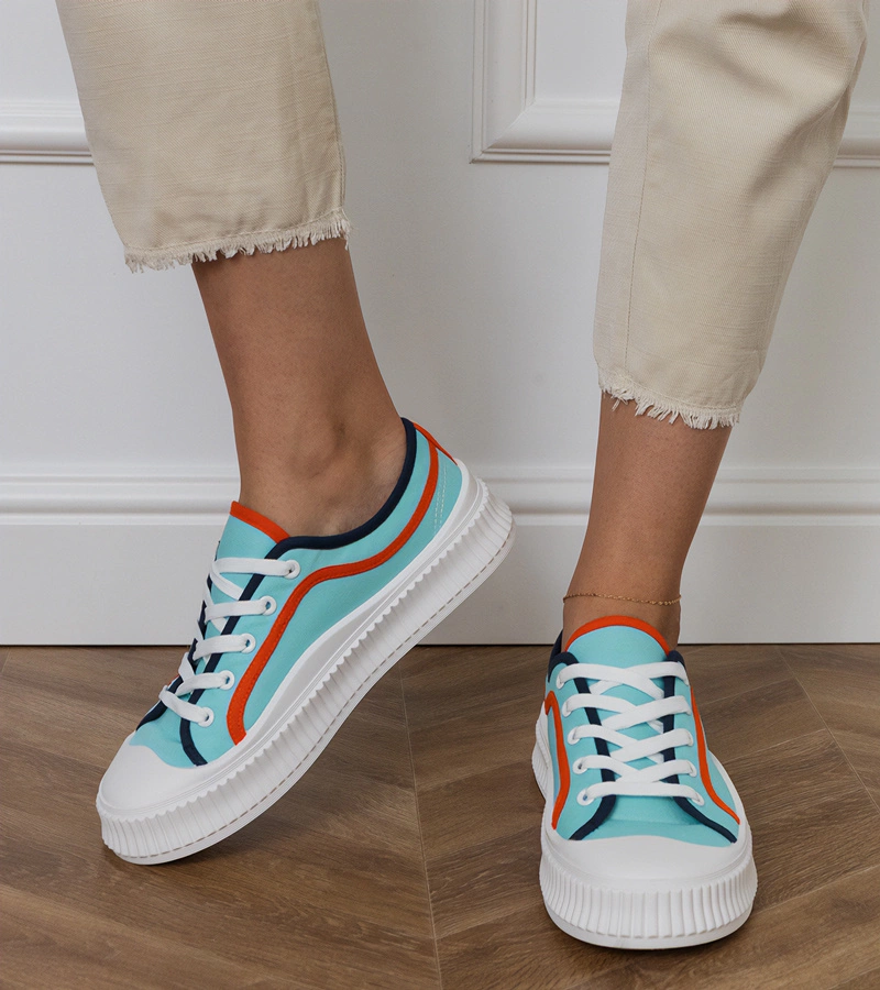 Adidași damă albaștri pe platformă Salis