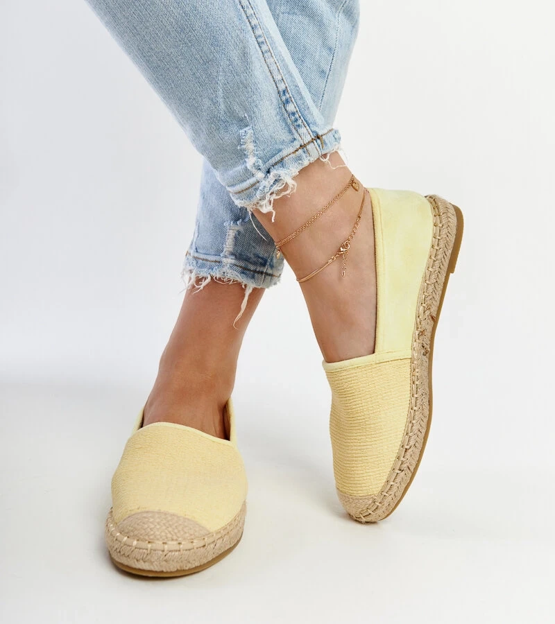 Espadrile galbene strălucitoare pe platforma Ming