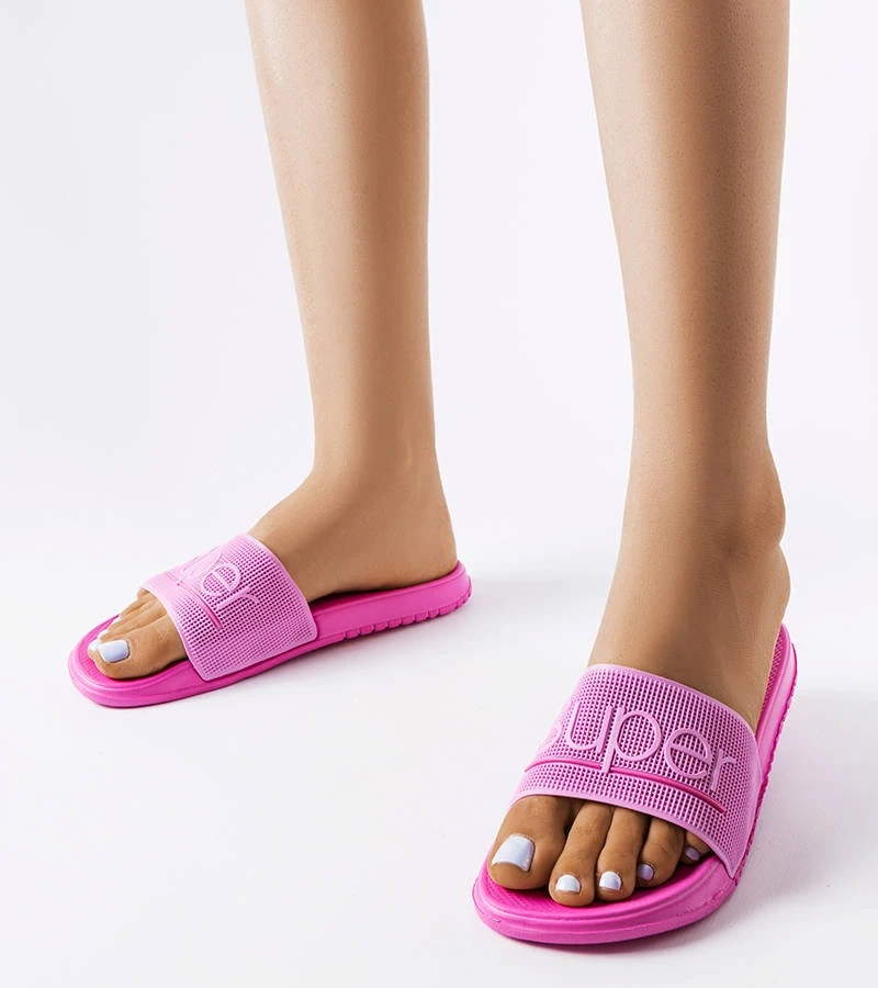 Șlapi de cauciuc roz Azelio