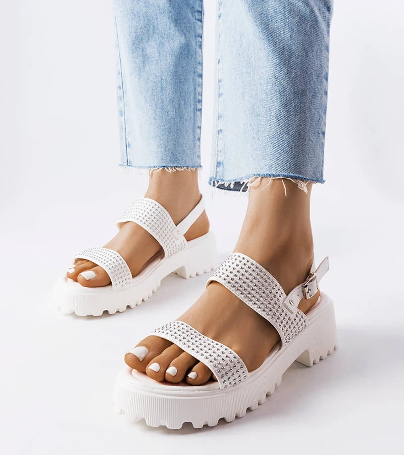 Sandale cu platformă White Horseshoe
