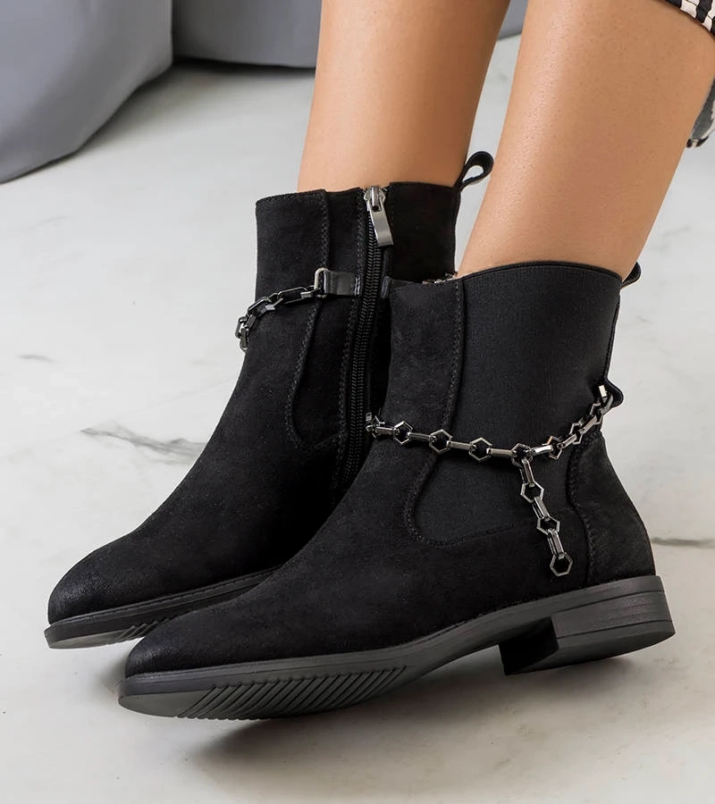 Cizme negre cu lanț Lesme