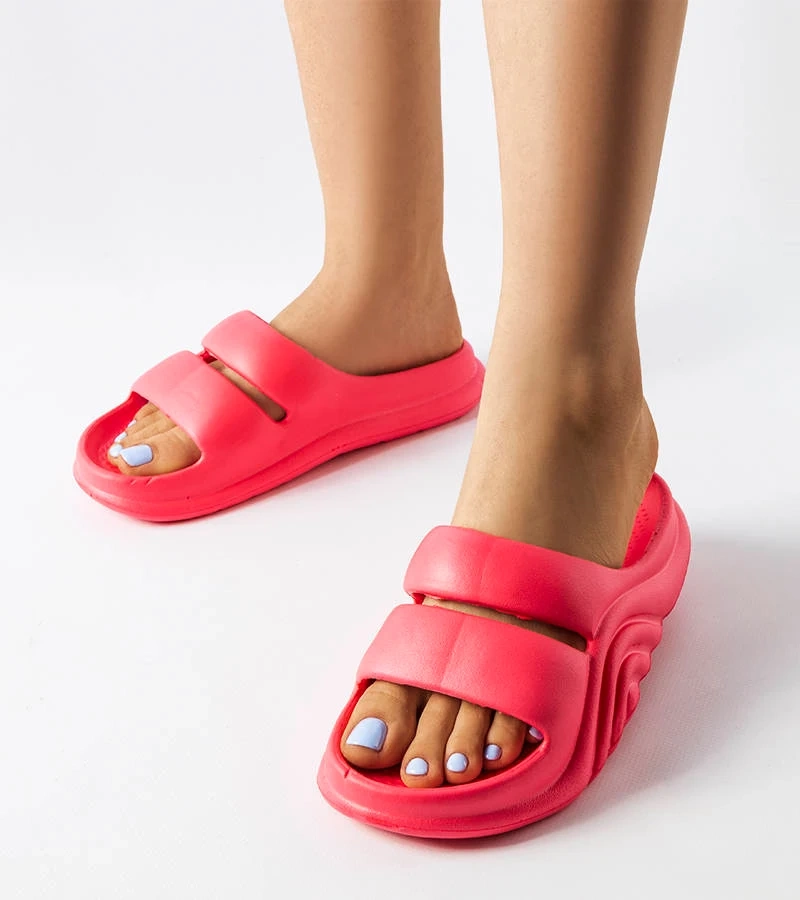 Șlapi de cauciuc Geneve roz închis Geneve