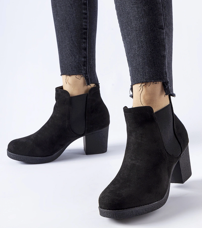 Botine negre cu toc înalt Trevano