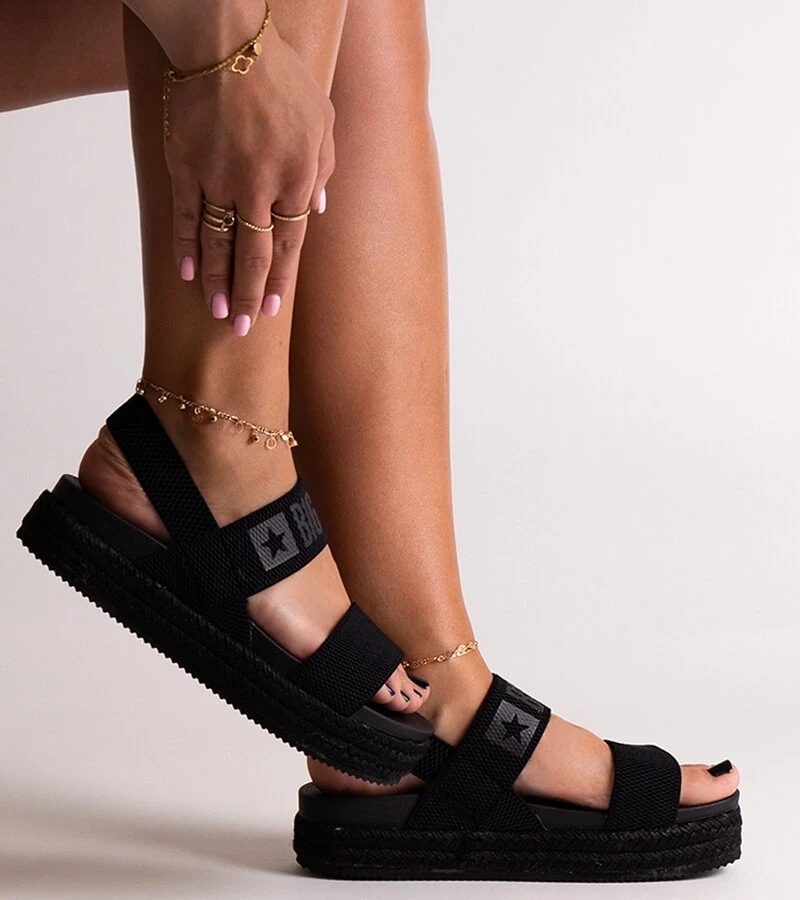 Sandale negre cu platformă Big Star LL274856