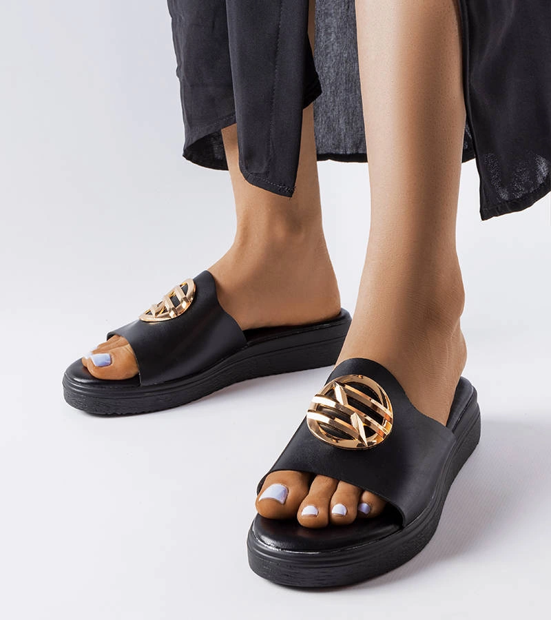 Flip-flops cu platformă Michelle negru