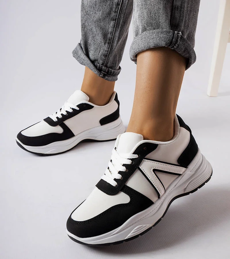 Tenisii sportivi alb-negru Tornano