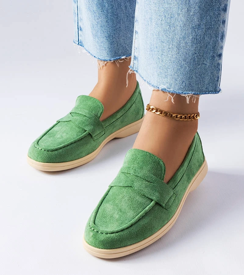 Mocasini verzi din piele ecologică de Ferragus