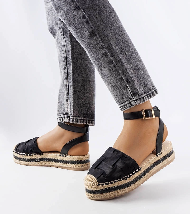 Espadrile negre cu platformă de Lafrenière