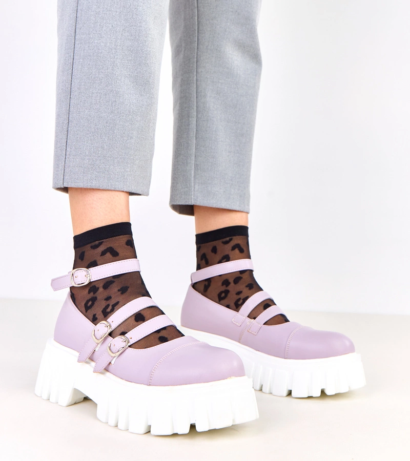 Pantofi violet cu talpă de tractor Jastina