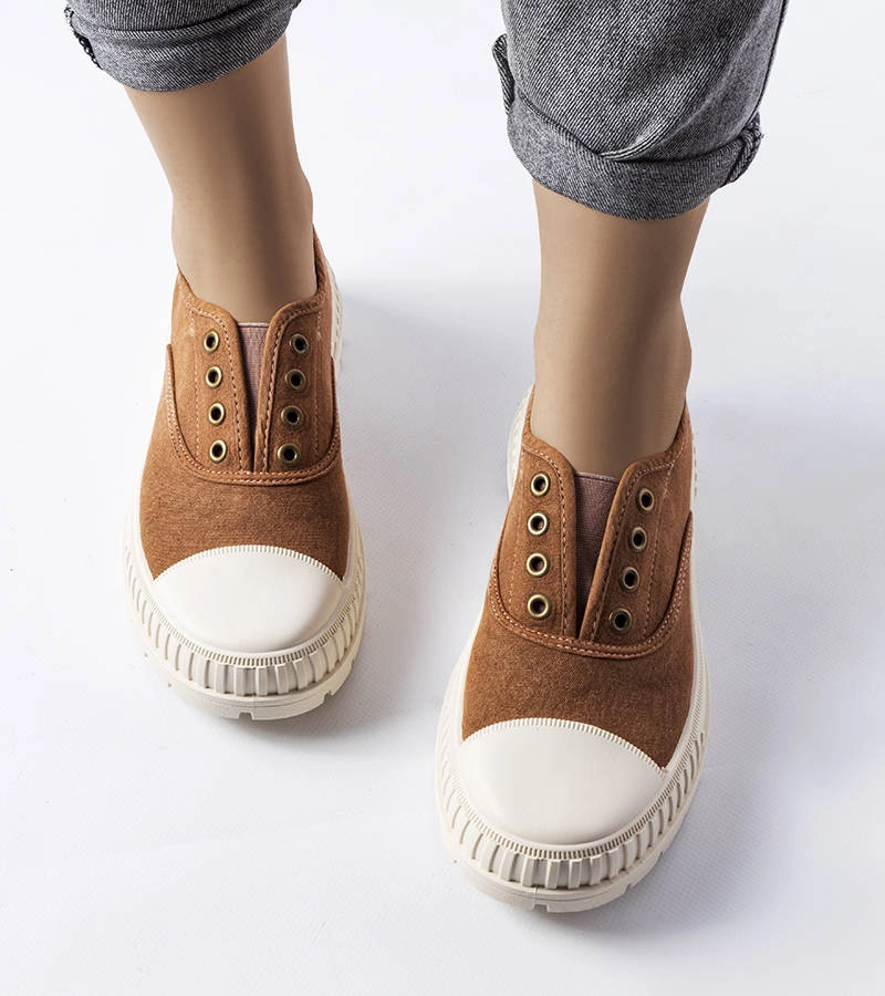 Pantofi de sport cu talpă de cauciuc maro Walton