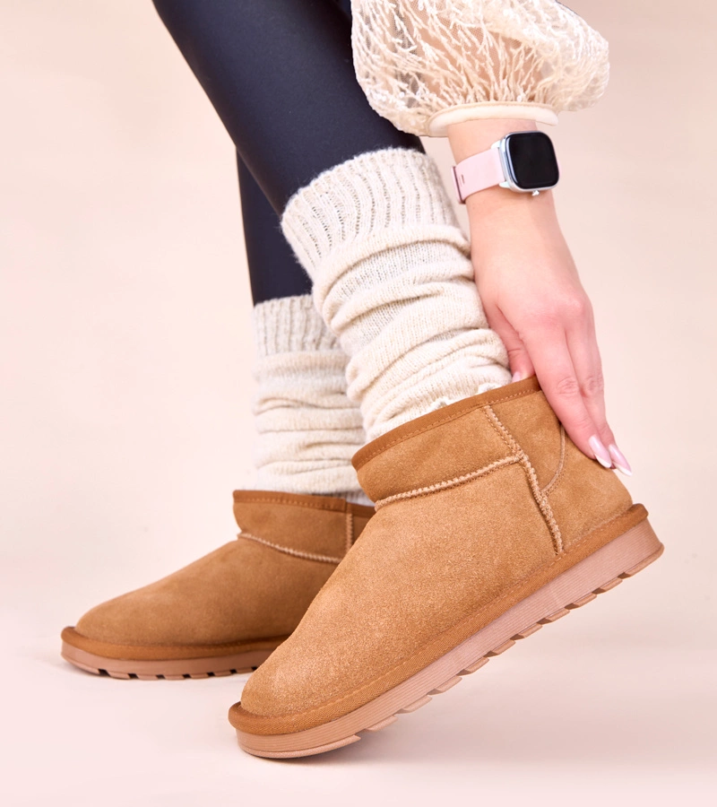 Bronz ghete de zăpadă piele naturală piele întoarsă căptușite cu blană Matilda