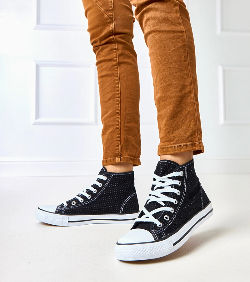 Taris pantofi sport negri cu plasă înaltă