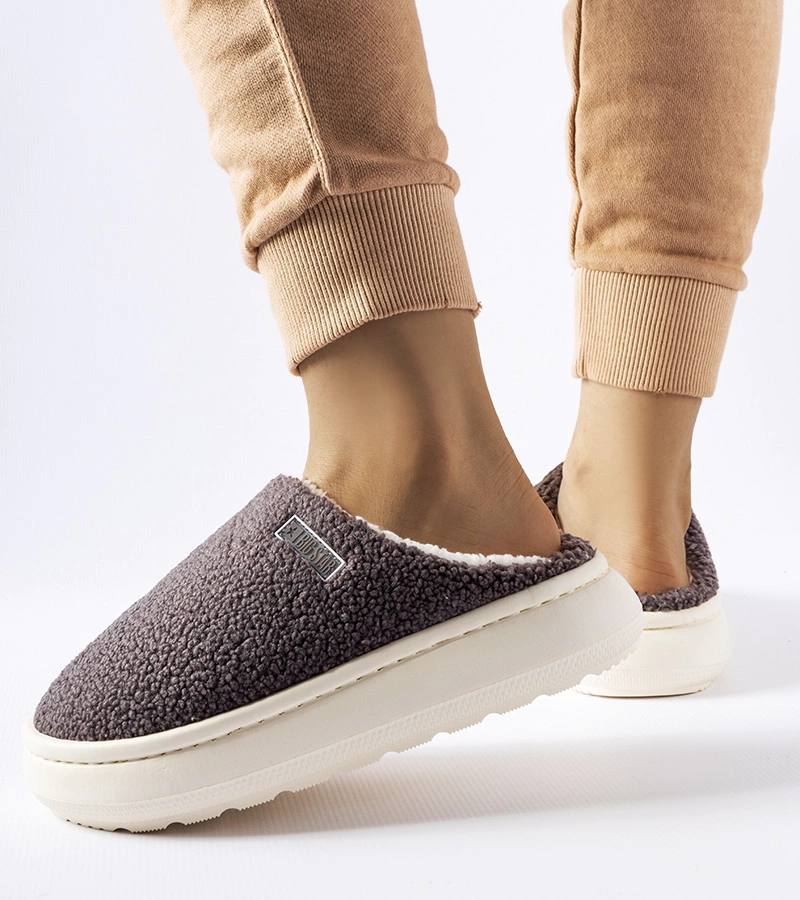 Papuci de casă gri călduroși de iarnă Big Star MM274134