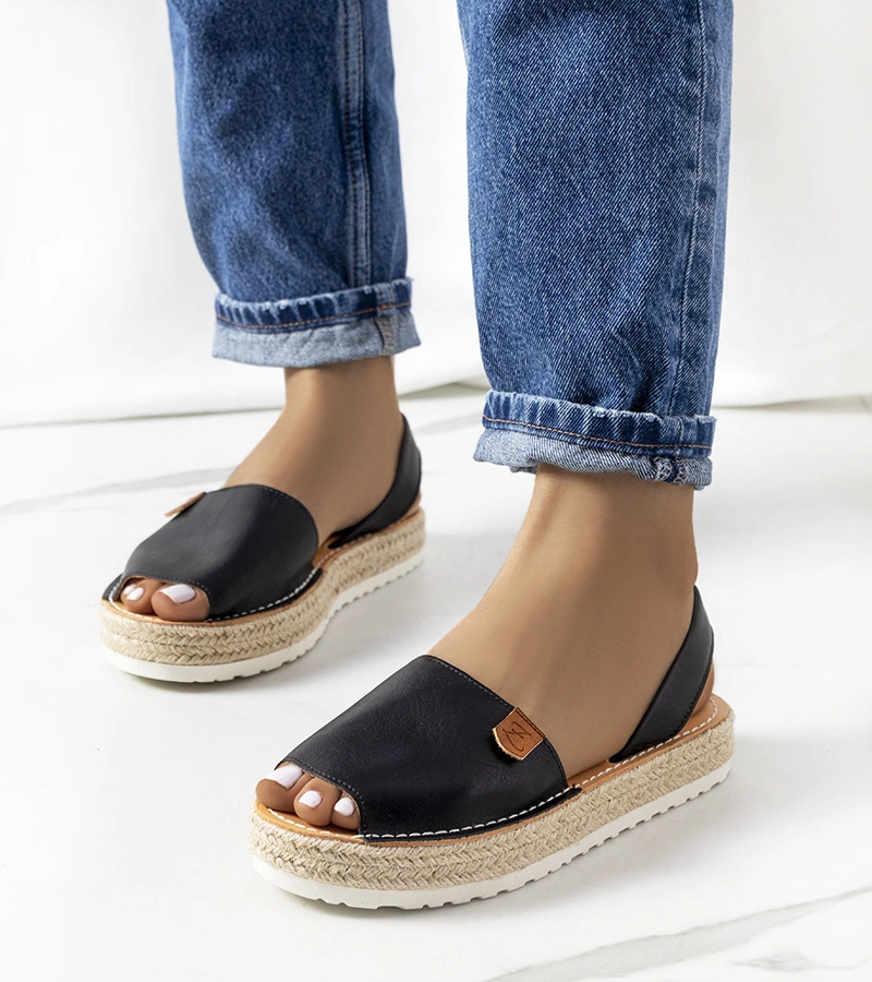 Espadrile cu platformă neagră Verdam