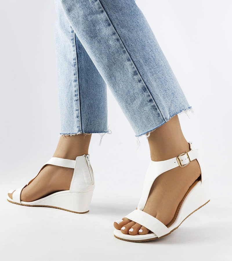 Sandale cu tocuri cu platformă Durepos albe