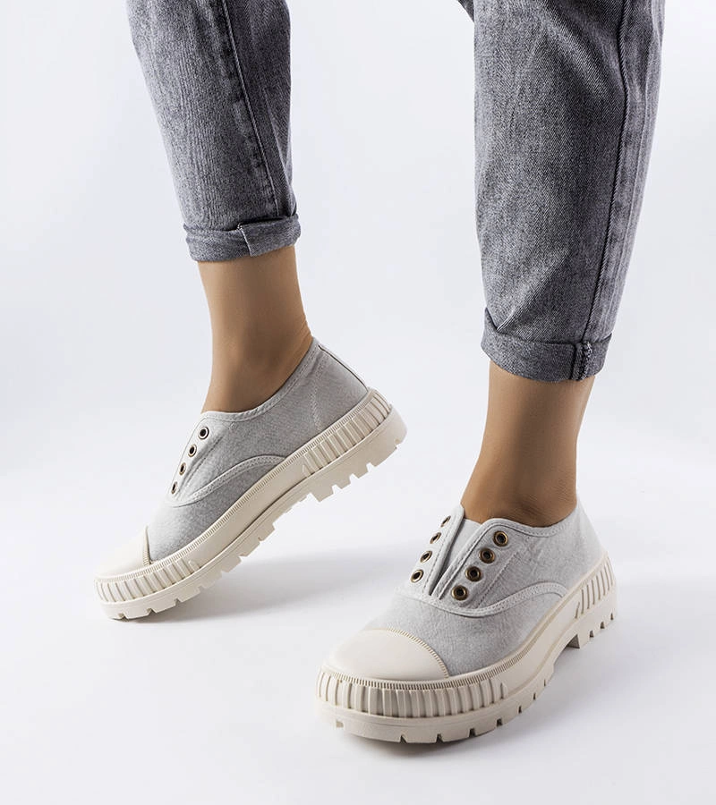 Pantofi de sport Walton gri cu talpă de cauciuc