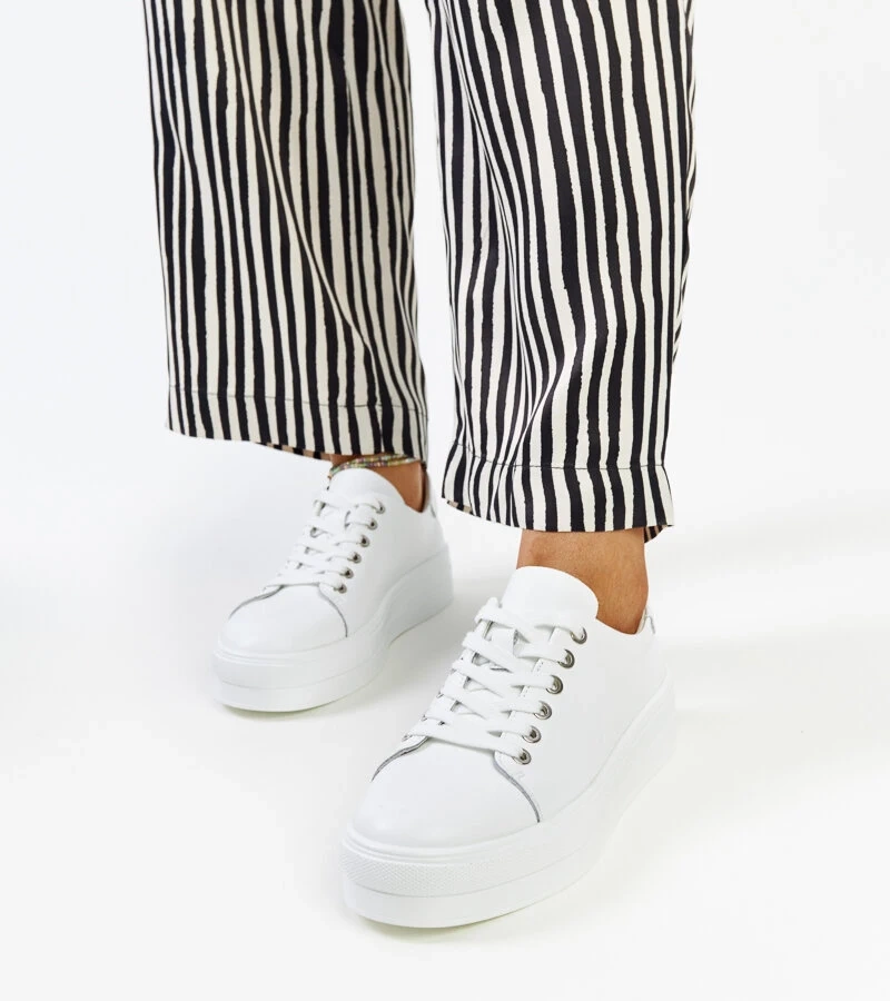 Teniși clasici de piele albi Sleiman