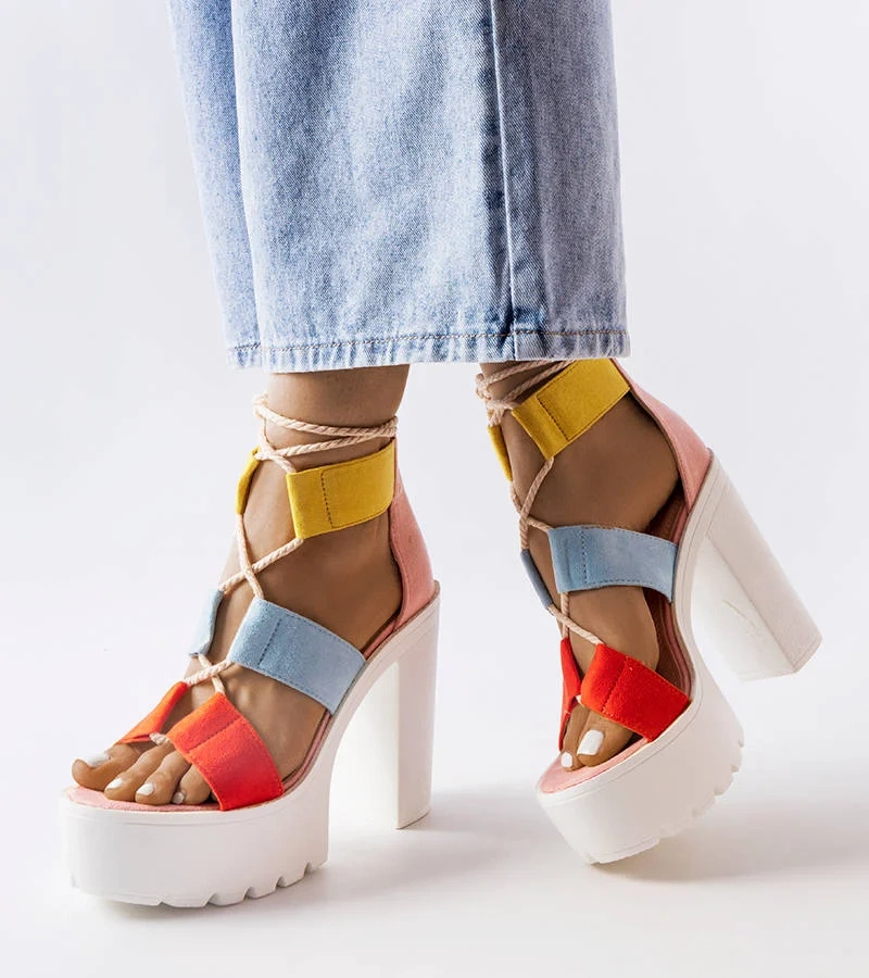 Sandale stiletto solide Katja roz