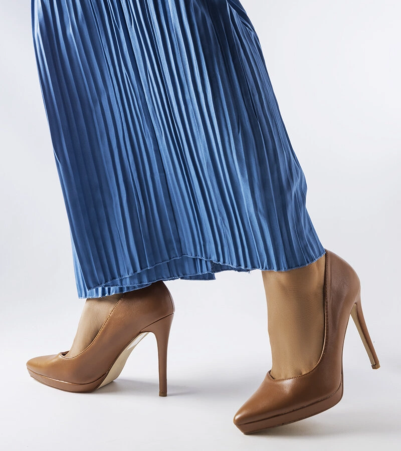 Pantofi stiletto Kristin clasici maro