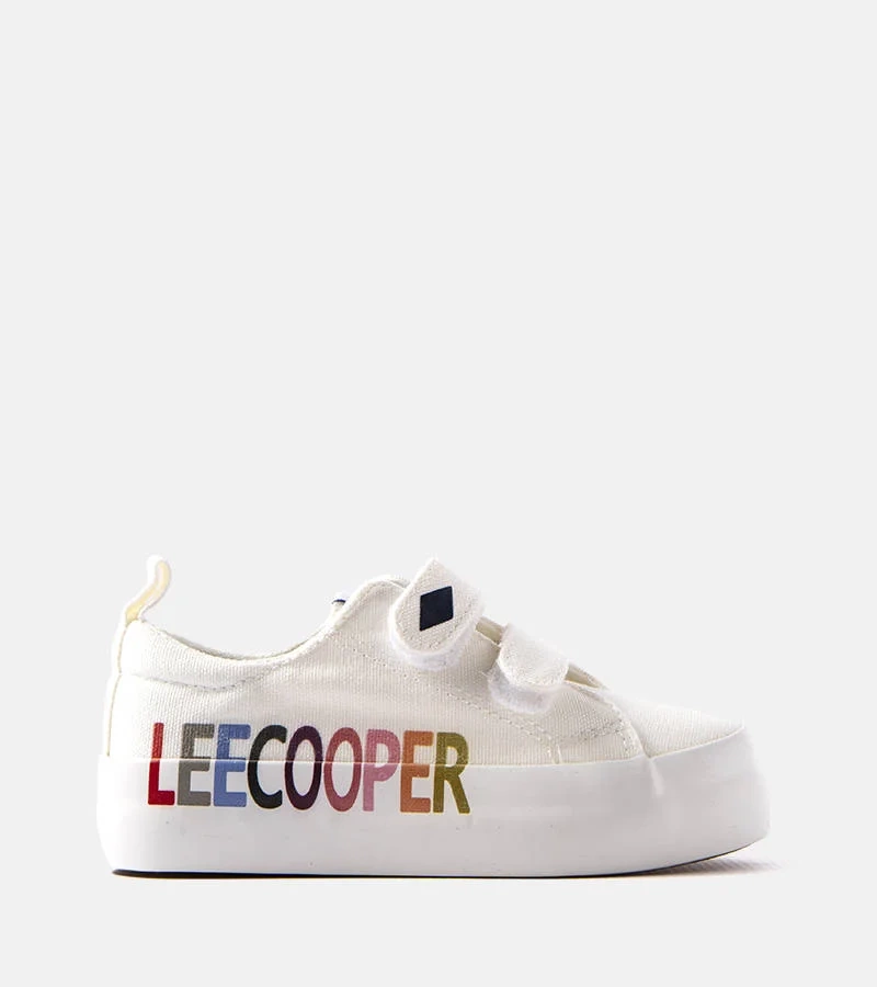 Pantofi de trening cu velcro pentru copii Lee Cooper, de culoare albă