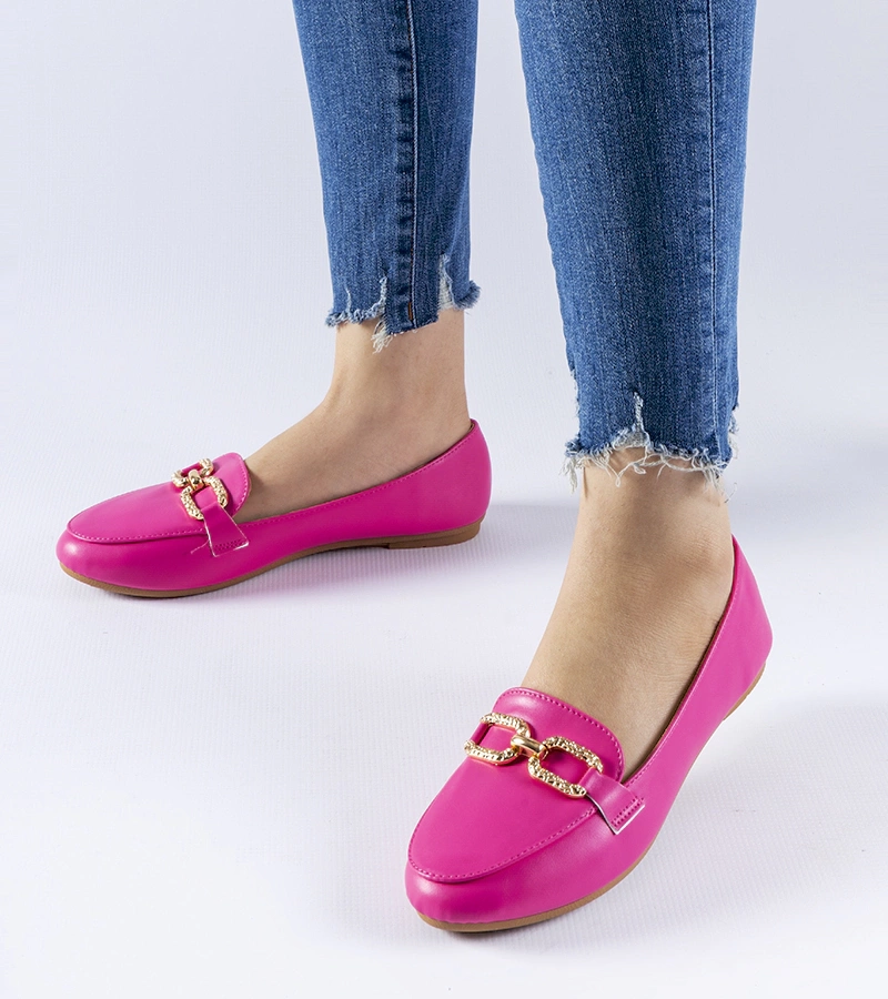 Mocasini roz cu cataramă Sovera