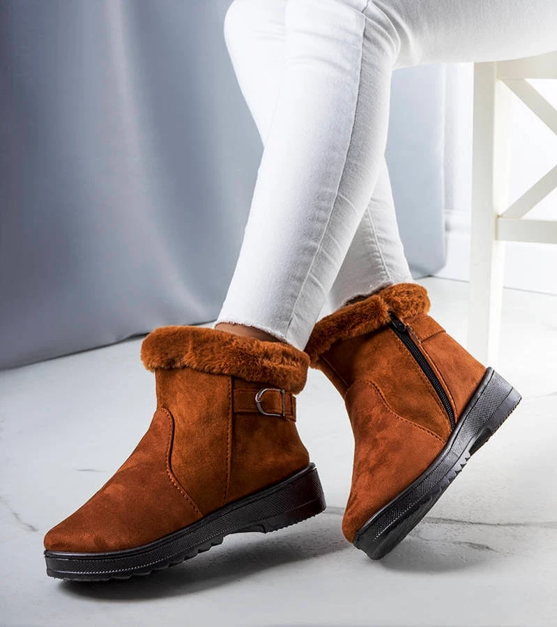 Cizme de zăpadă izolate cu blană Julius Camel