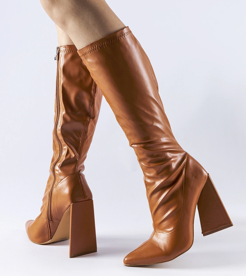 Cizme maro cu toc Petrullo