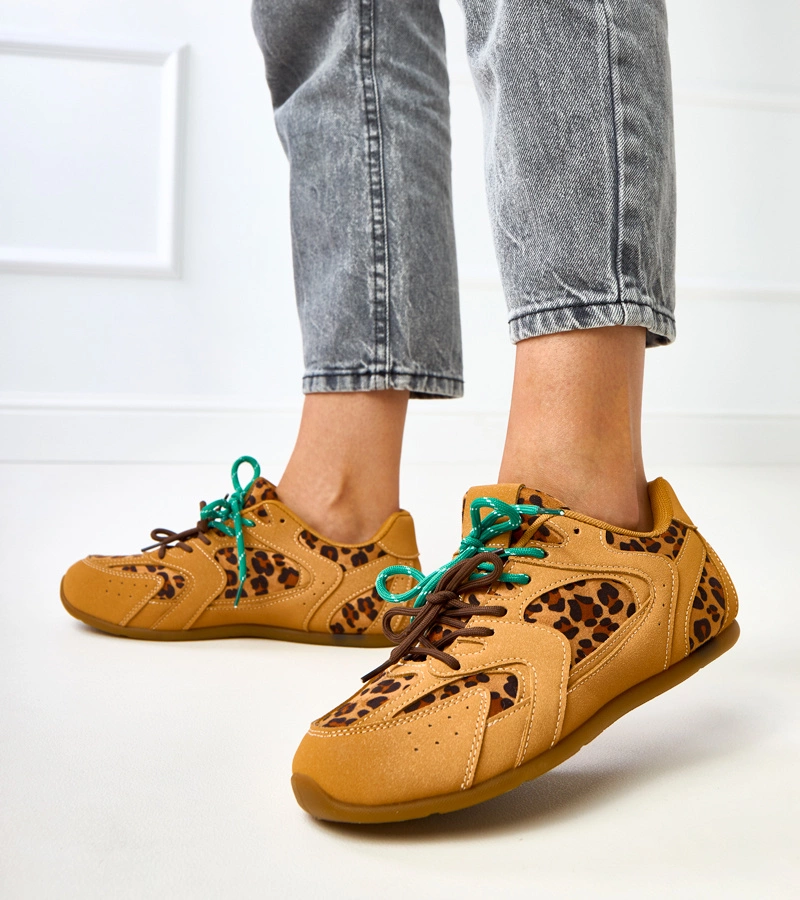 Casey adidași cu șireturi duble imprimeu panteră