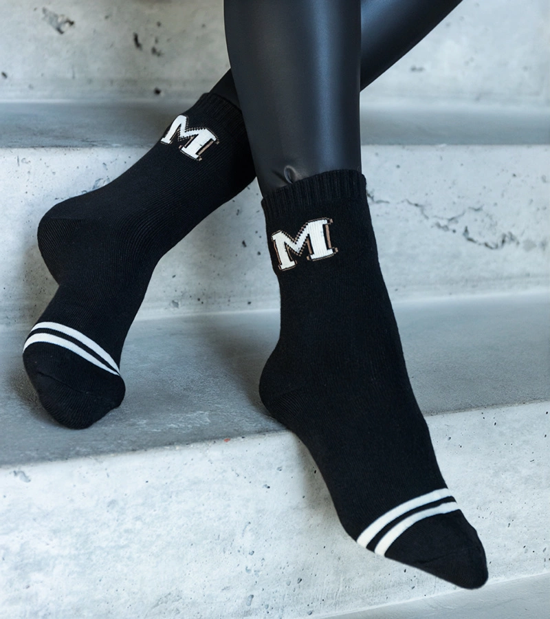 Sosete calde alb-negru Sella