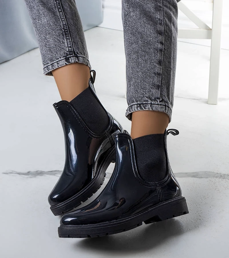 Pantofi de cauciuc negru Kemi