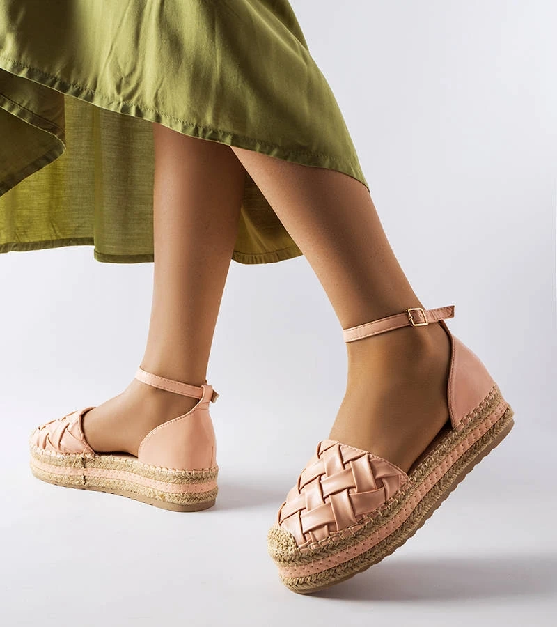 Espadrile cu platformă roz de Gour