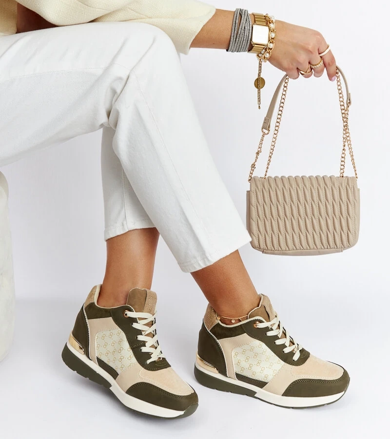Sneakers verzi cu platformă Chestnut