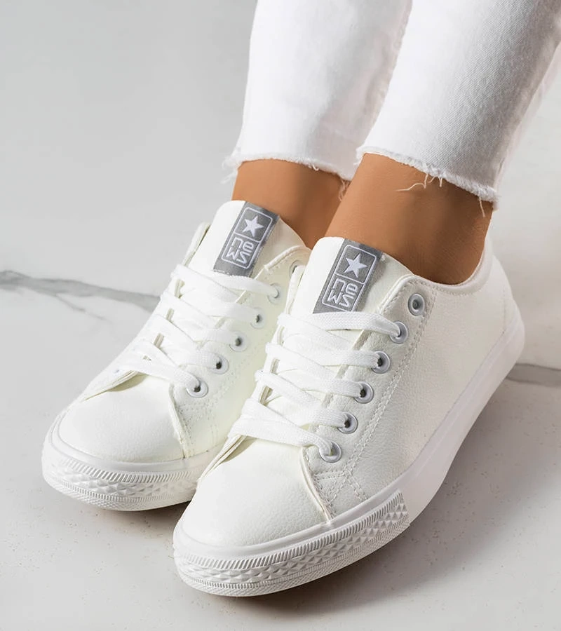 Pantofi de sport din piele ecologică albă Luz