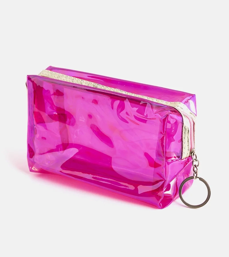 Geantă cosmetică Ferra transparentă roz