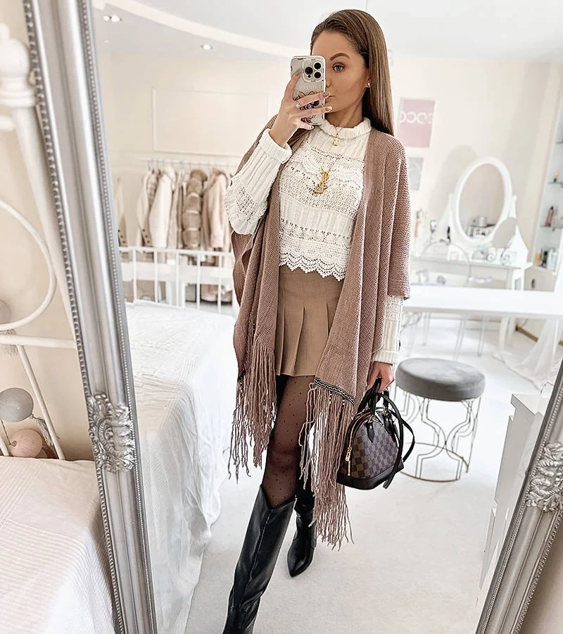 Raylan cuvertură de pat cu margele roz Raylan