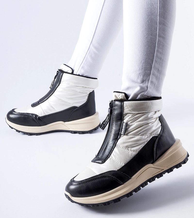 Cizme de zăpadă albe căptușite cu fermoar Ritter